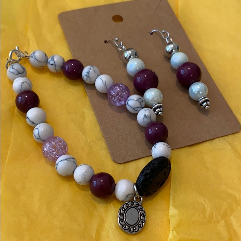 Handmade Howlite jewelry set